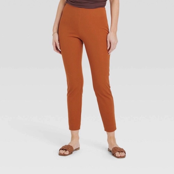 Ankle Pants Size 4 Rust Burnt Orange Slim Fit Pull On Workwear A New Day Casual - Picture 3 of 15
